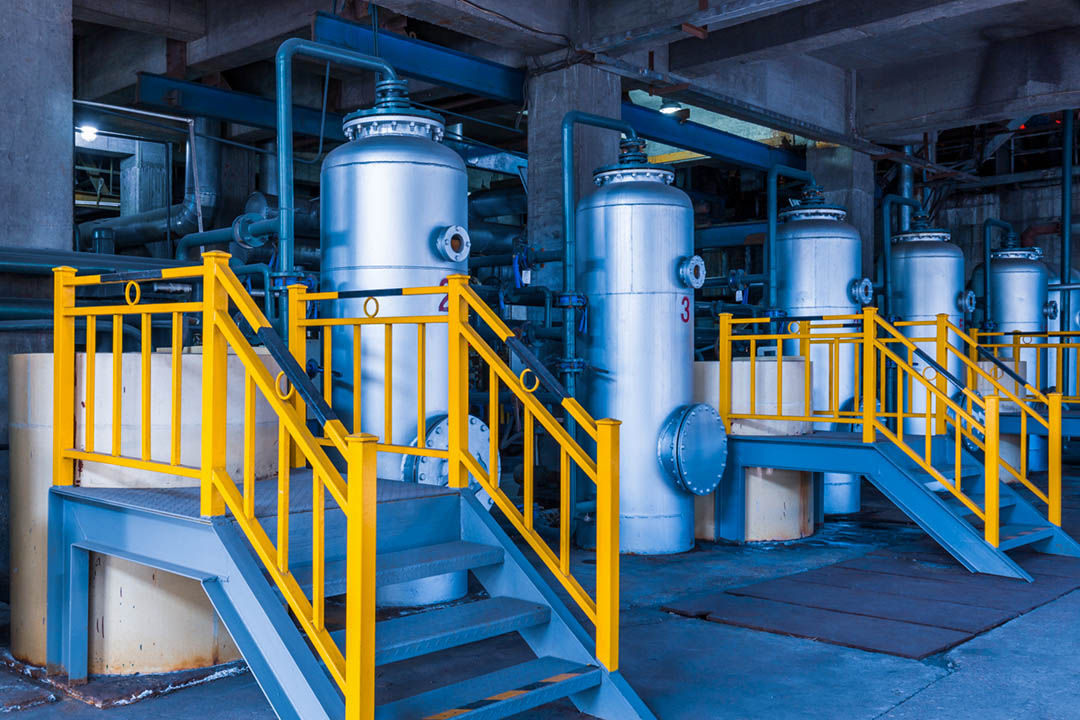 steel pipelines and cables in a plant,Industrial zone.